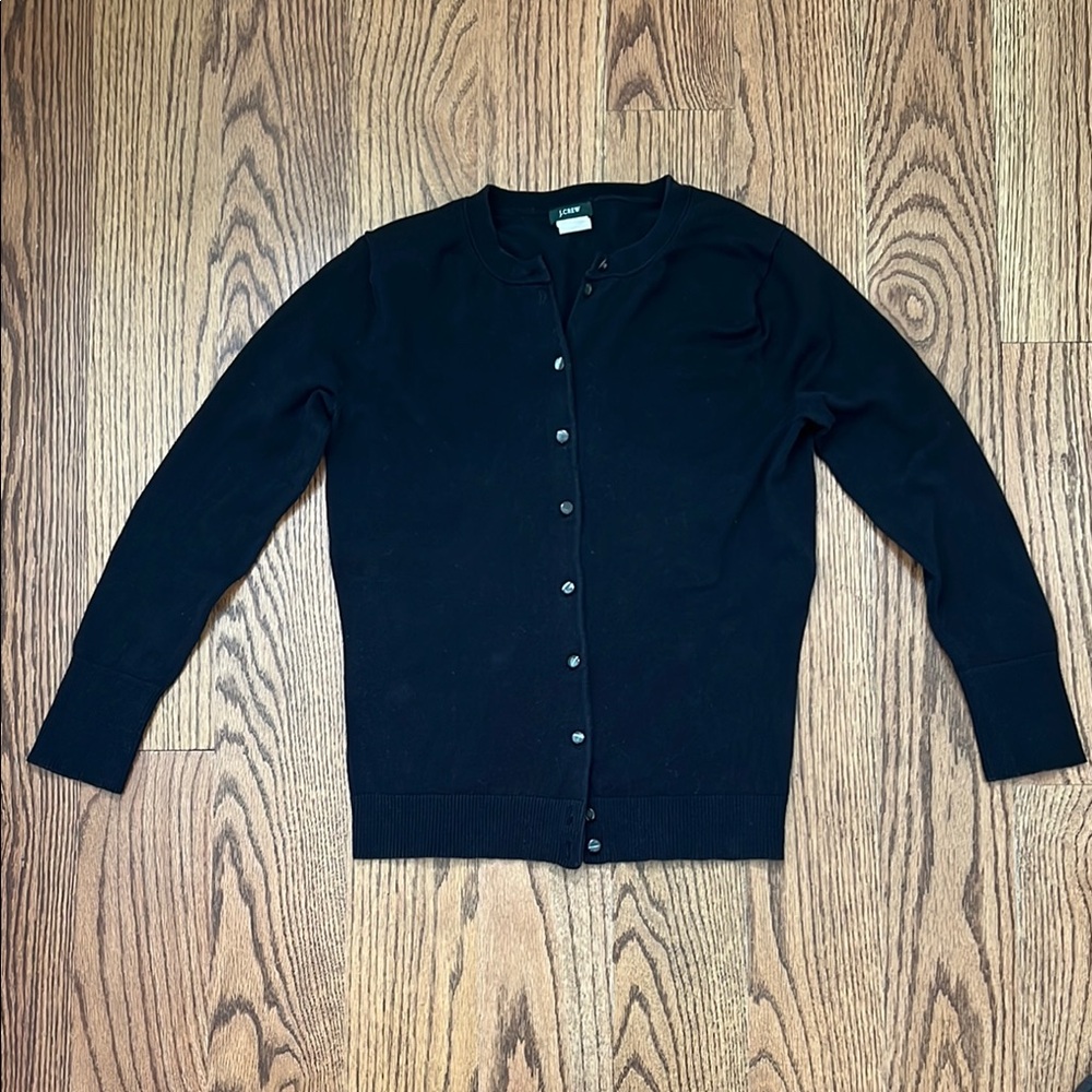 Women’s J. Crew Black Cardigan Sweater 3/4 sleeve